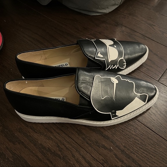 Karl Lagerfeld Leather Slip On with a cat - Picture 4 of 11